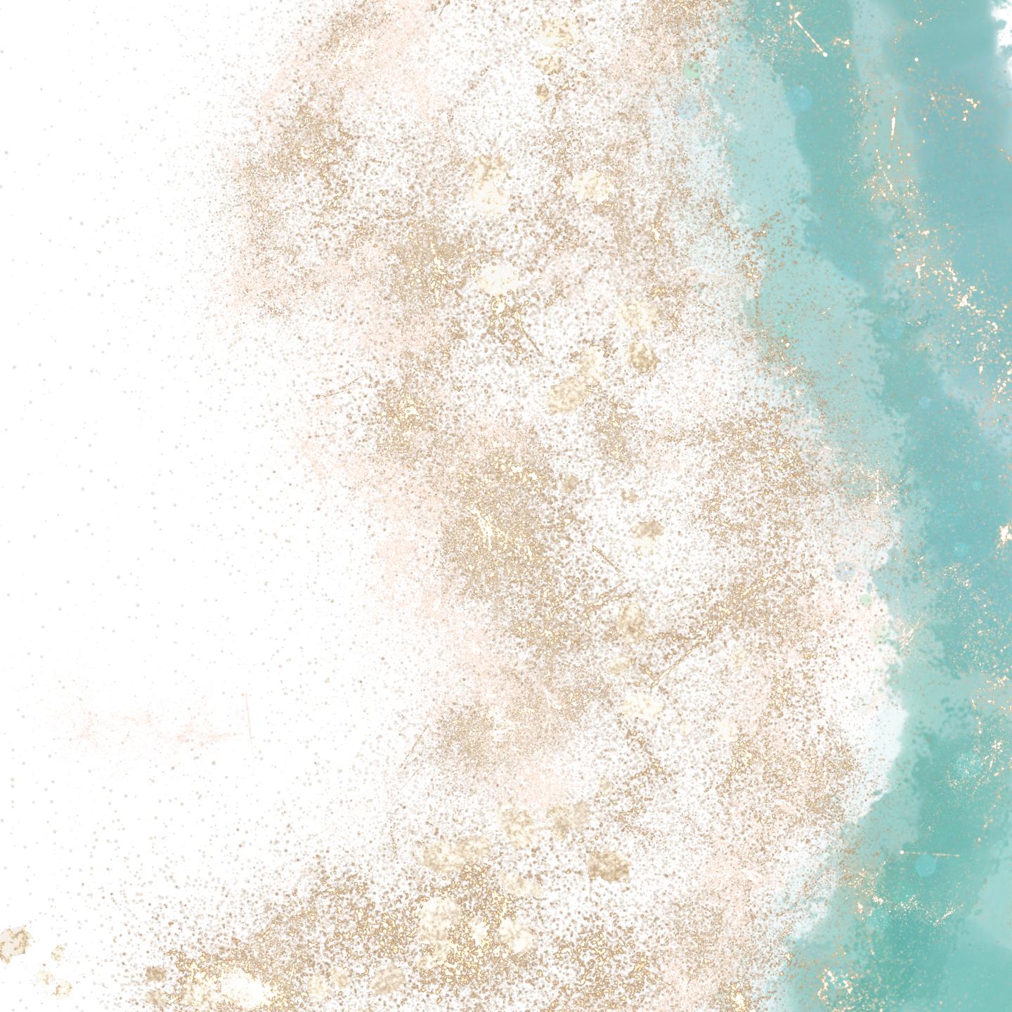 Blue watercolor template with gold glitter